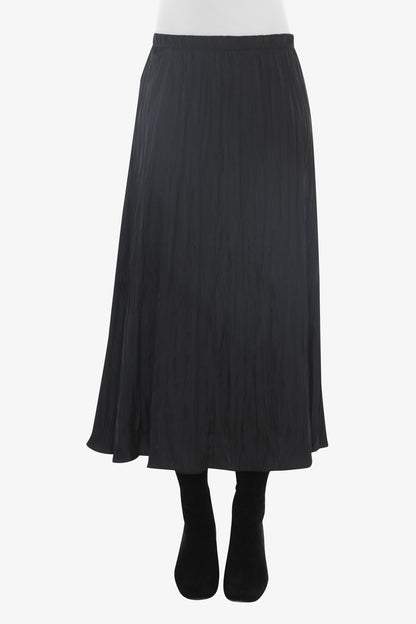 Pleated Pull On Skirt in Black