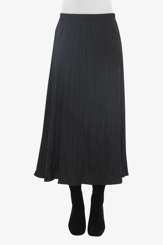 Pleated Pull On Skirt in Black