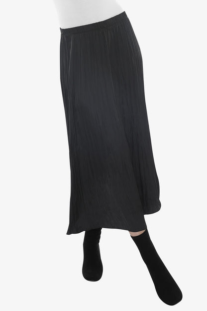 Pleated Pull On Skirt in Black