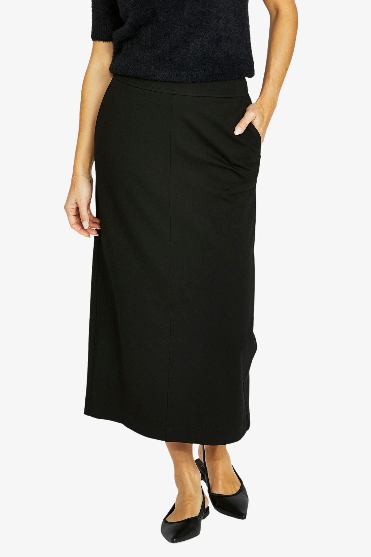 Womens Ponte Midi Skirt Black 60616002a