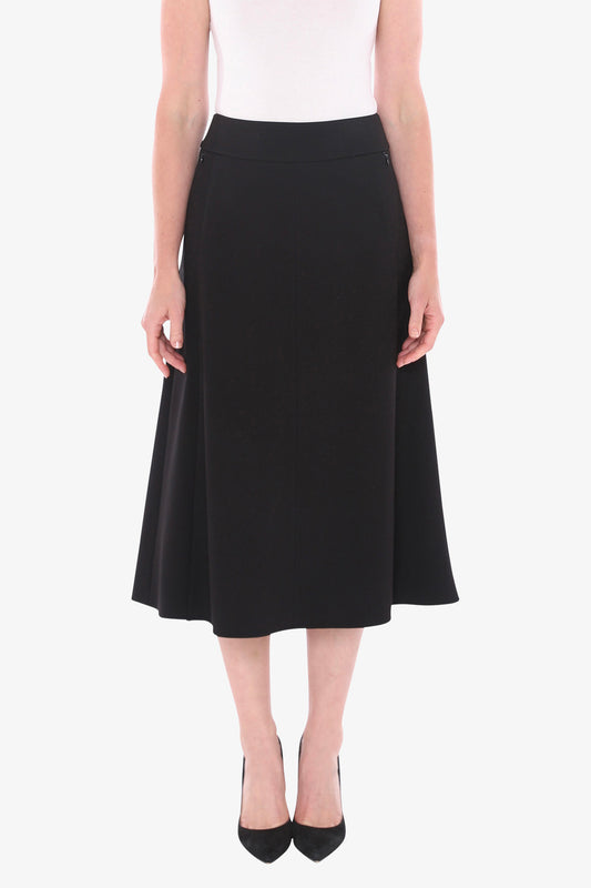 Ponte Panel Skirt in Black