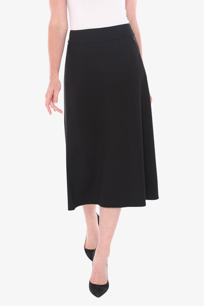 Ponte Panel Skirt in Black