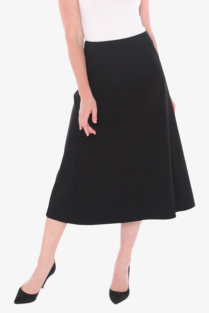 Ponte Panel Skirt in Black