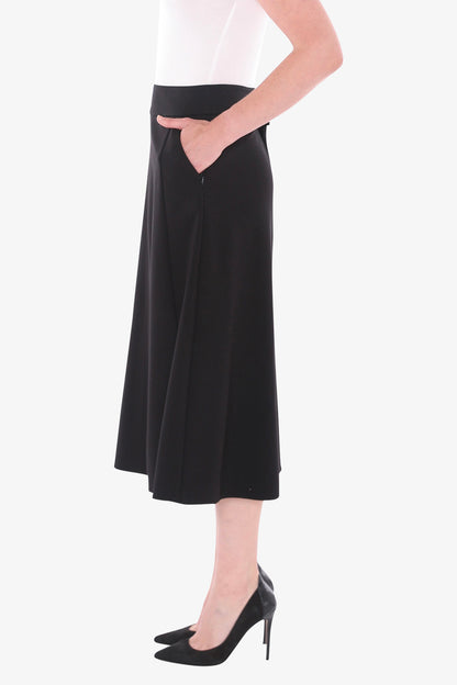 Ponte Panel Skirt in Black