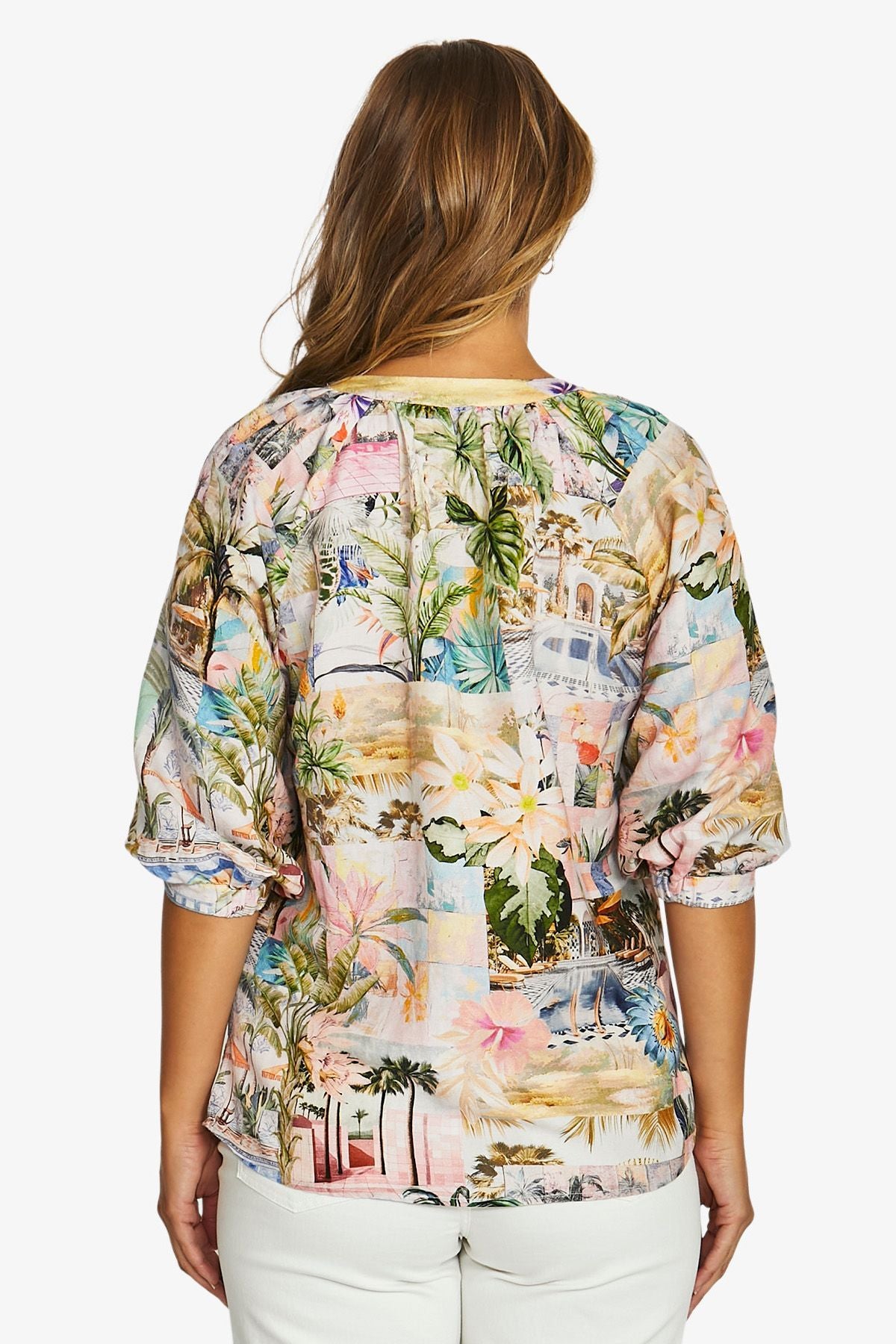 Womens Poolside Glamour Button Top Multicolor 616j3159a