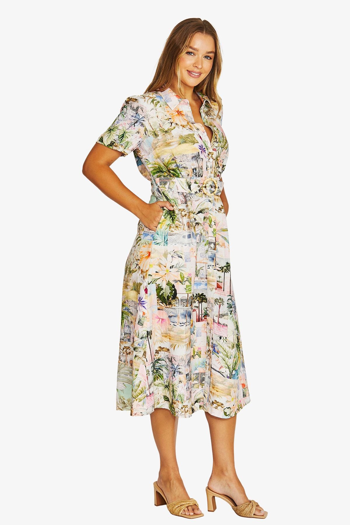 Womens Poolside Glamour Dress Multicolor 616j5085a