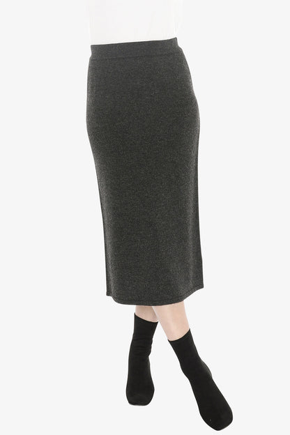 Pull On Knit Skirt in Charcoal