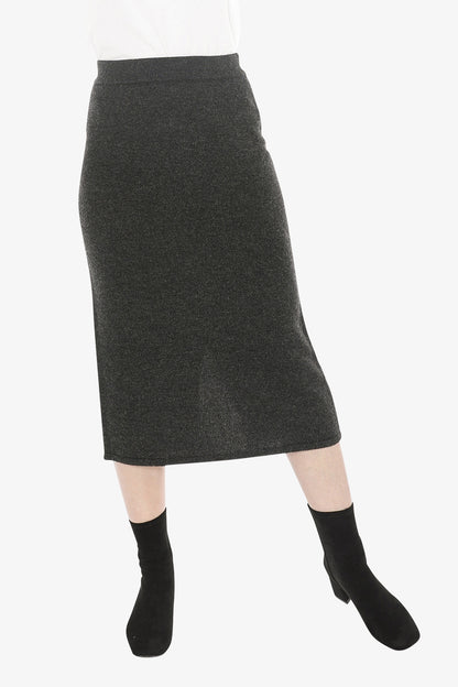 Pull On Knit Skirt in Charcoal