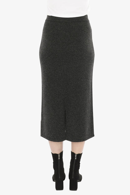 Pull On Knit Skirt in Charcoal