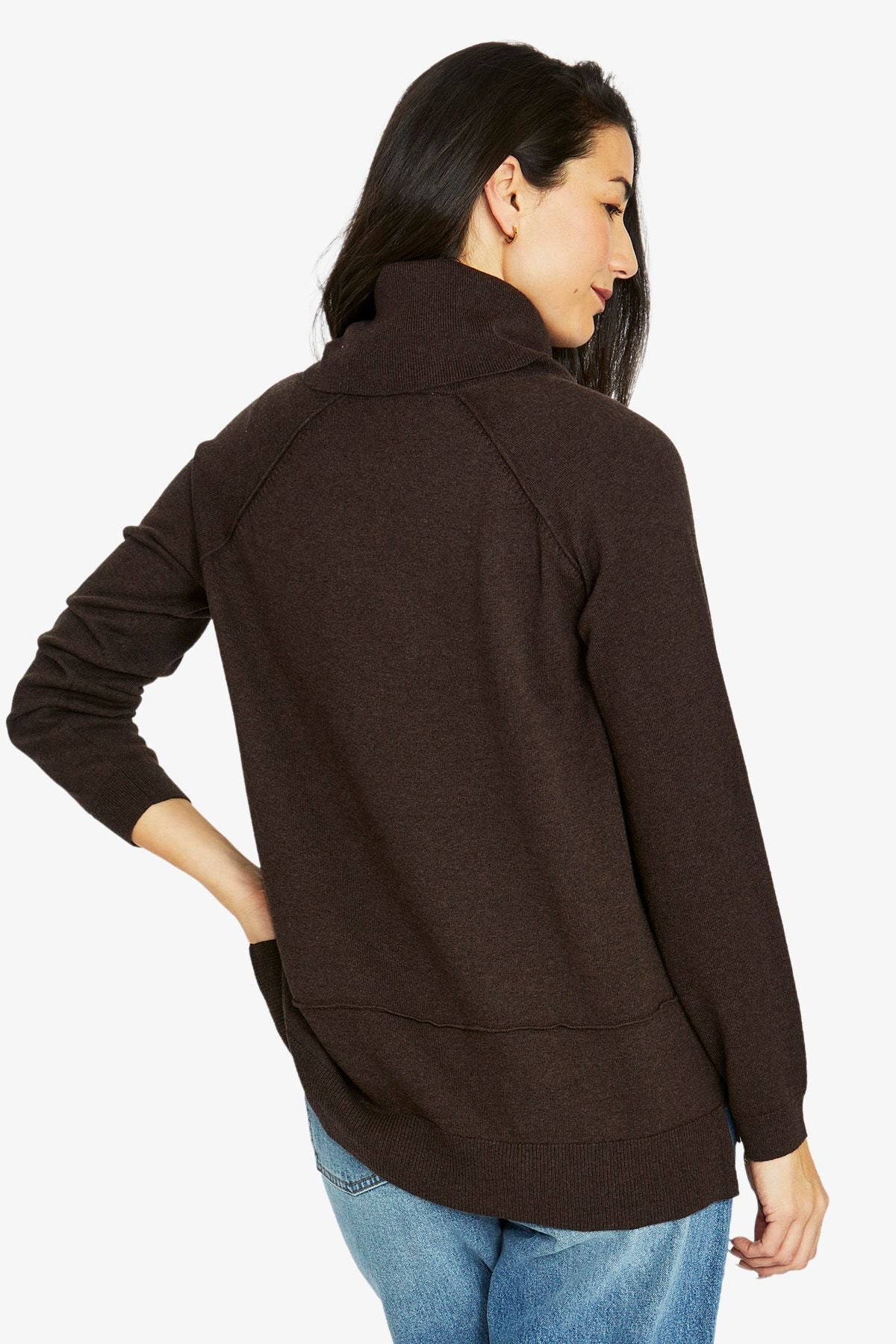 Womens Raglan Cowl Pullover Brown 60611050a