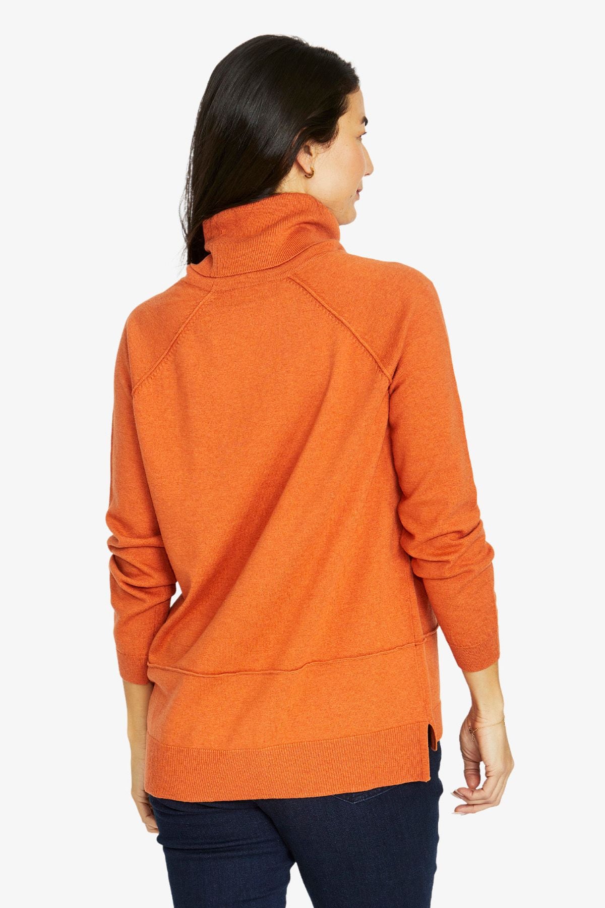 Womens Raglan Cowl Pullover Orange 60611050a
