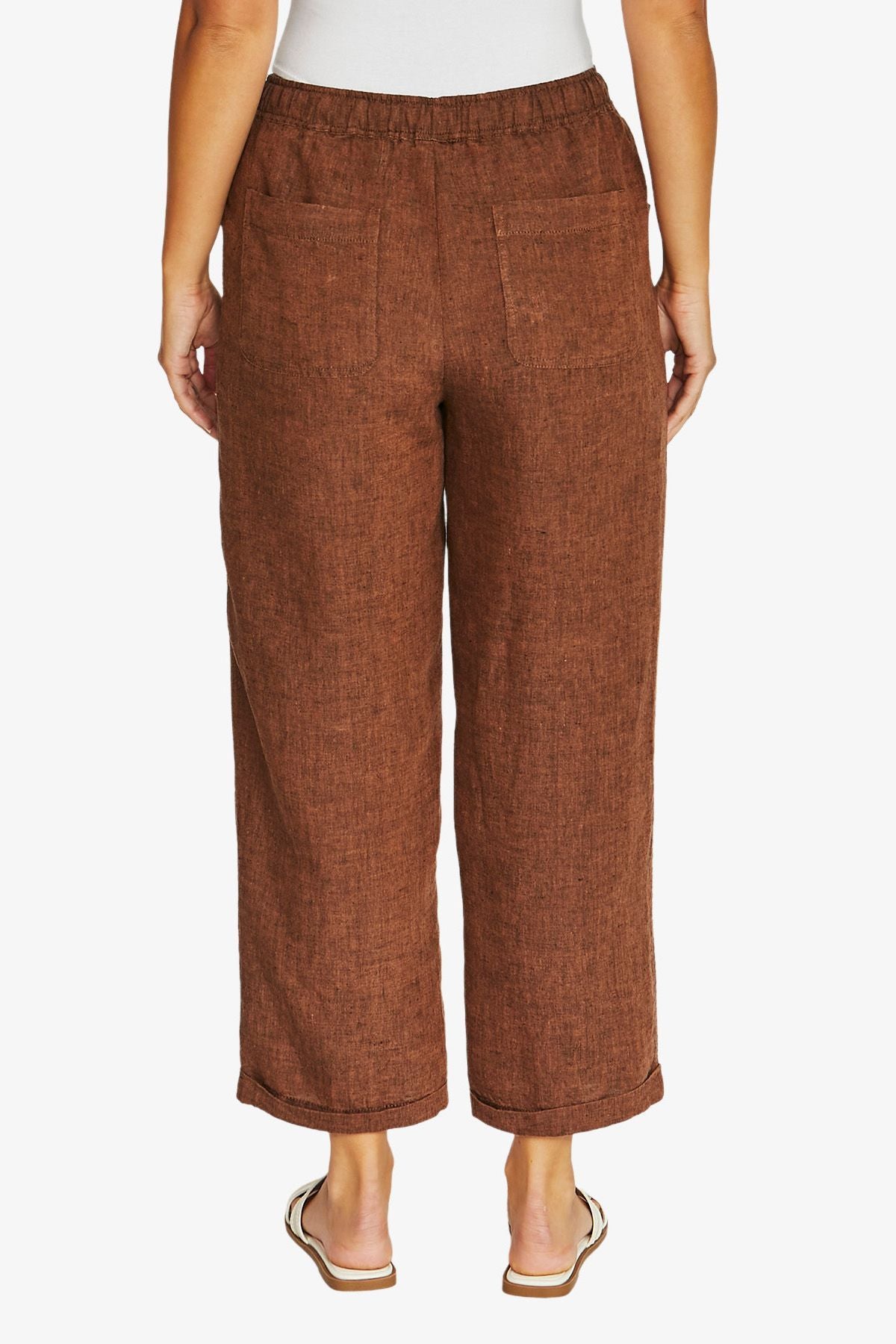Womens Relaxed Drawstring Pant Brown 616j7024a