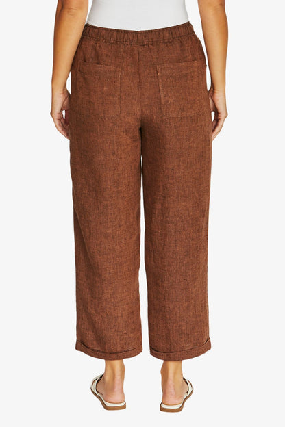 Womens Relaxed Drawstring Pant Brown 616j7024a