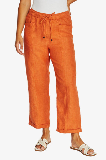 Womens Relaxed Drawstring Pant Orange 616j7024a