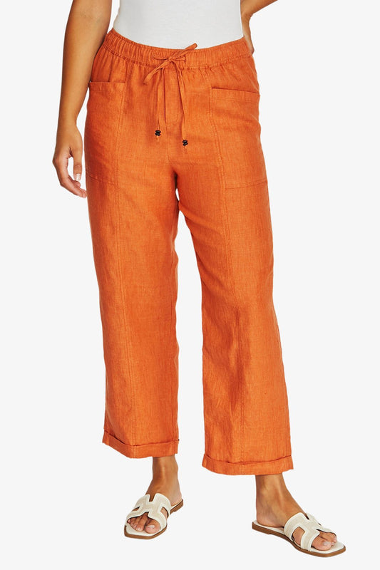 Womens Relaxed Drawstring Pant Orange 616j7024a