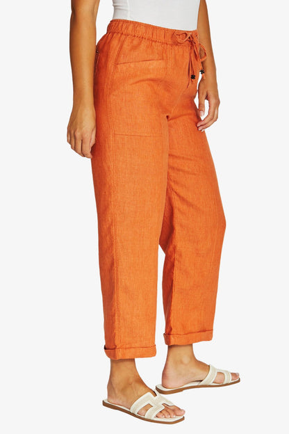 Womens Relaxed Drawstring Pant Orange 616j7024a