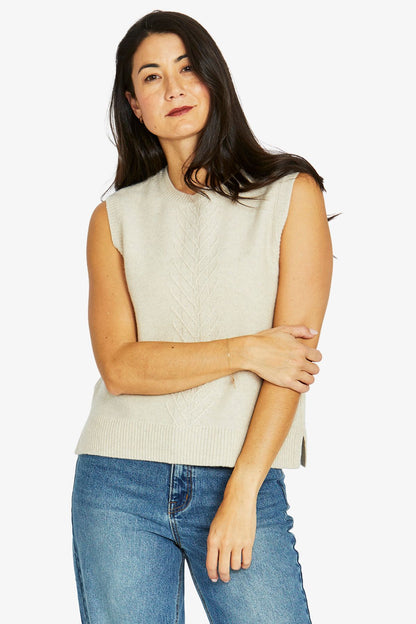 Womens Reverse Jersey Vest Natural 60611069a