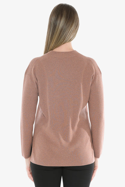 Rib Tunic Pullover in Clay