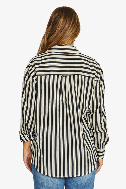Womens Ribbon Stripe Ls Shirt Multicolor 616j3162a