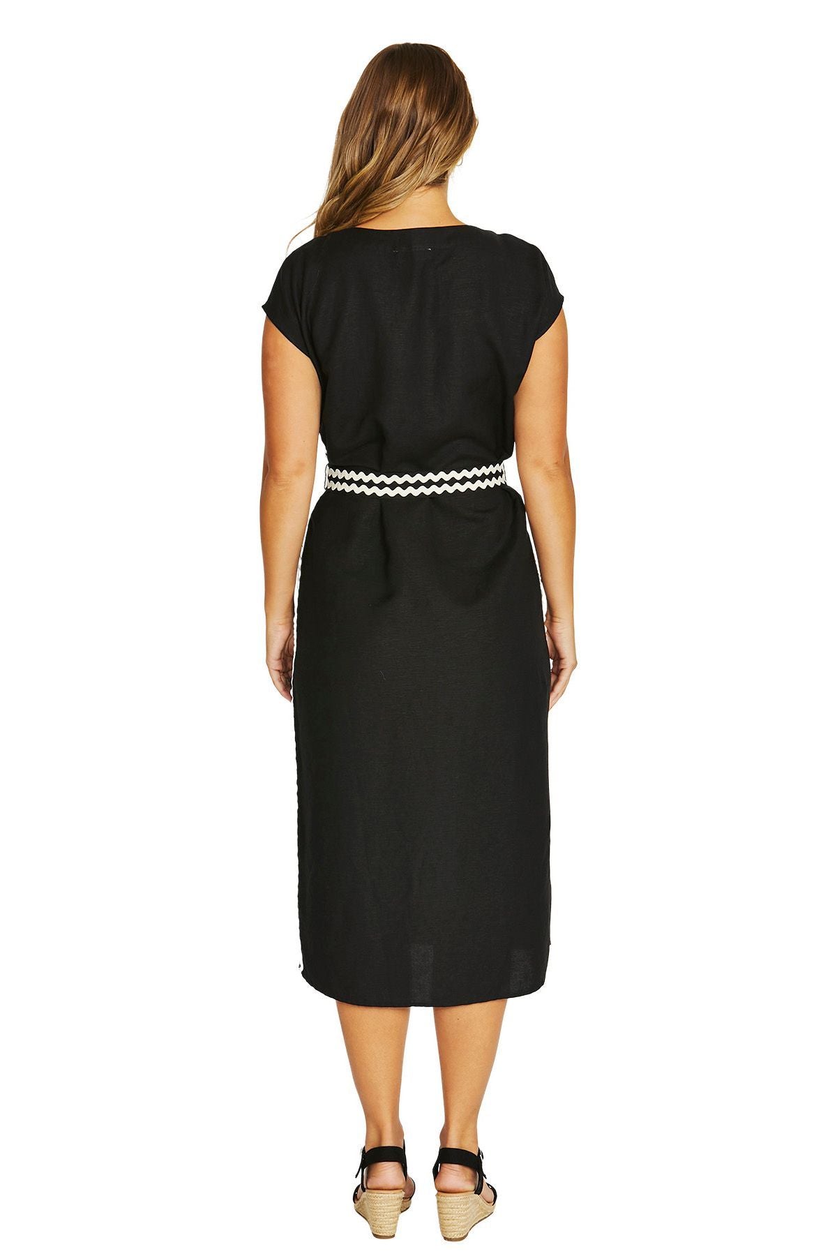Womens Ric Rac Detail Dress Black 616j5015a