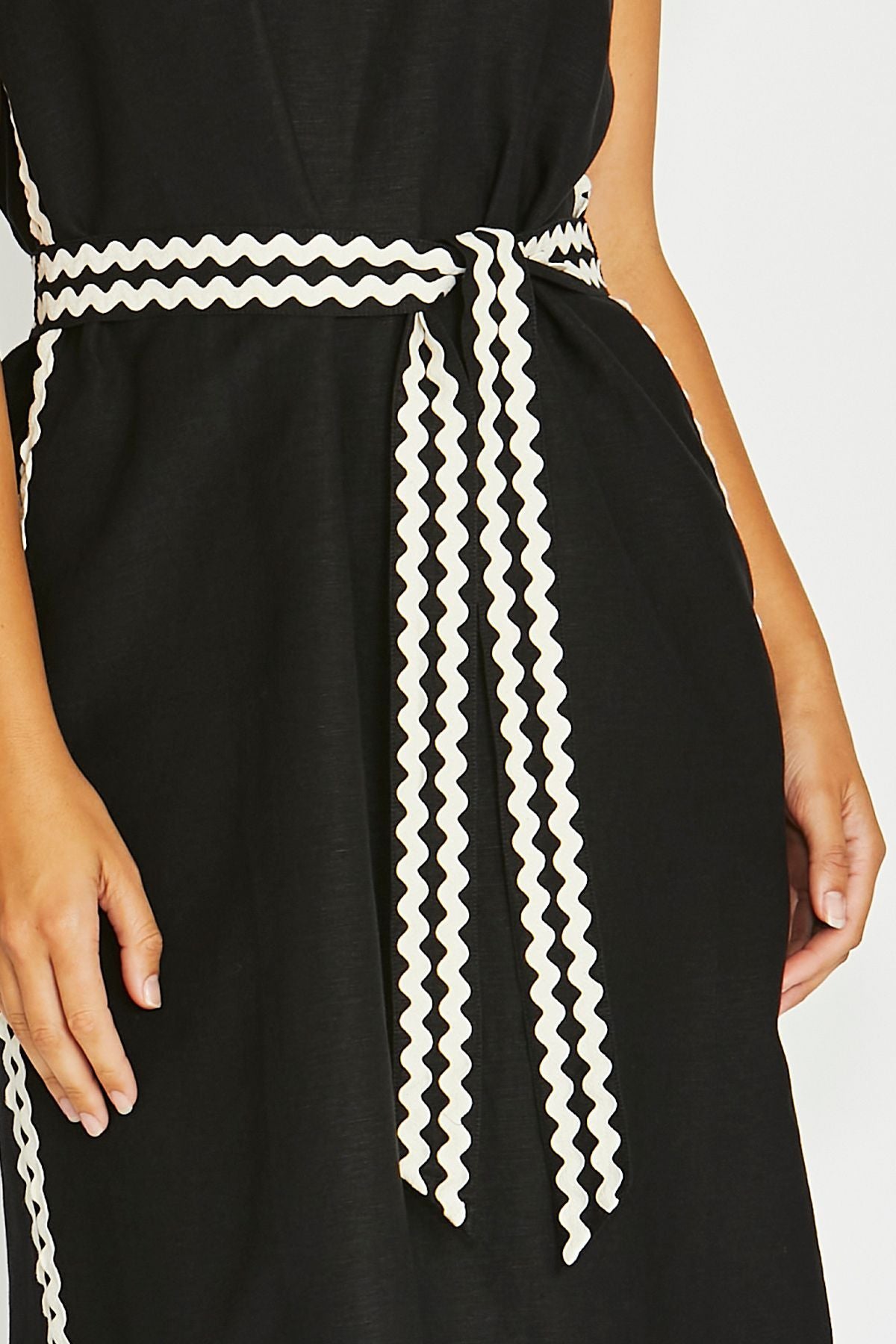 Womens Ric Rac Detail Dress Black 616j5015a