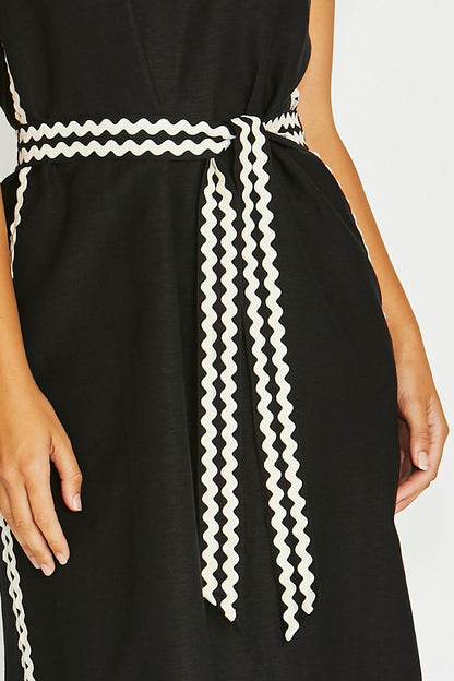 Womens Ric Rac Detail Dress Black 616j5015a