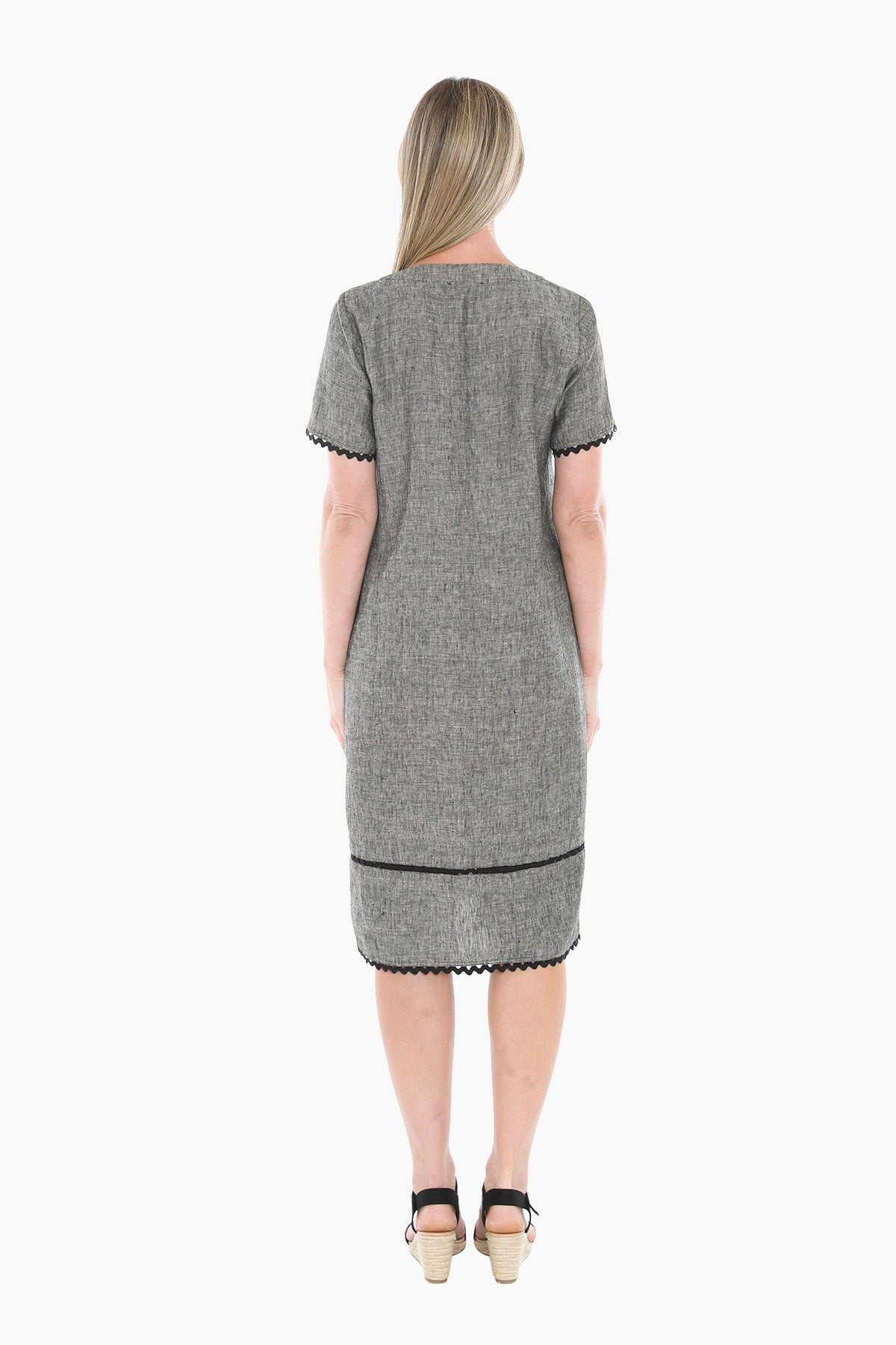 Womens Ric Rac Ss Shift Dress Grey 596j5101a