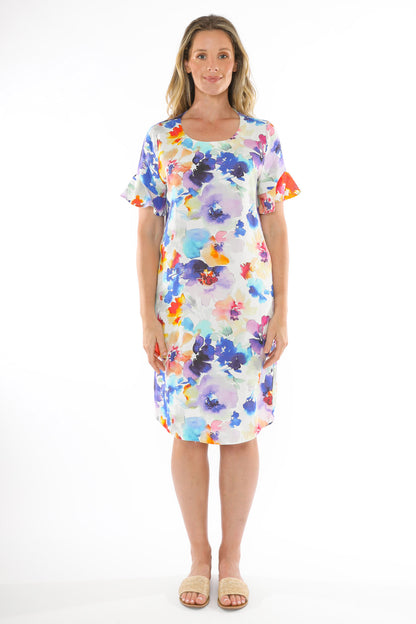 Women's Santorini Bloom Dress in Multicolour