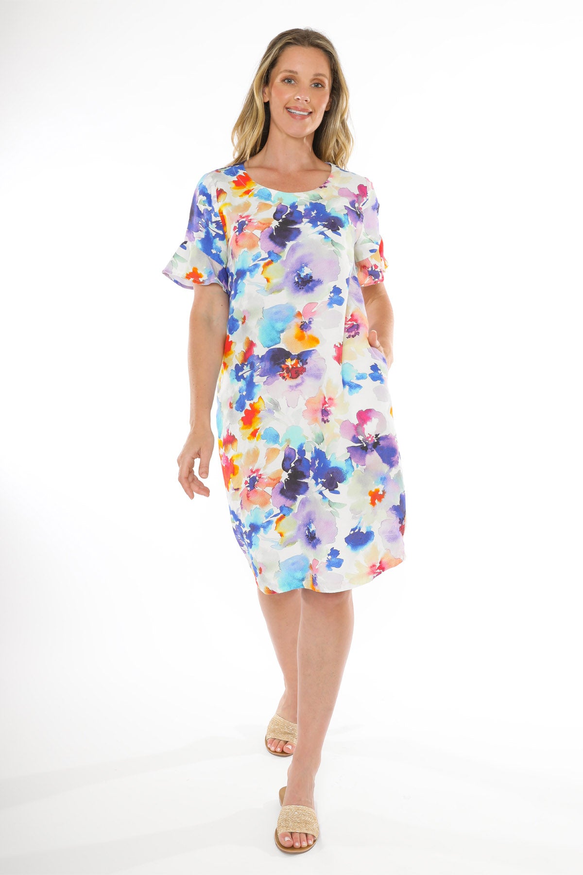 Women's Santorini Bloom Dress in Multicolour