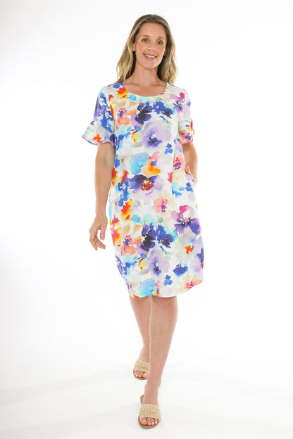 Women's Santorini Bloom Dress in Multicolour