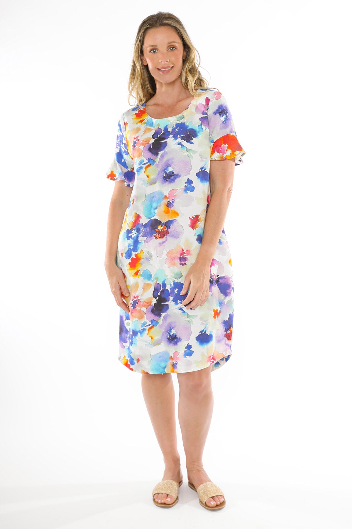 Women's Santorini Bloom Dress in Multicolour