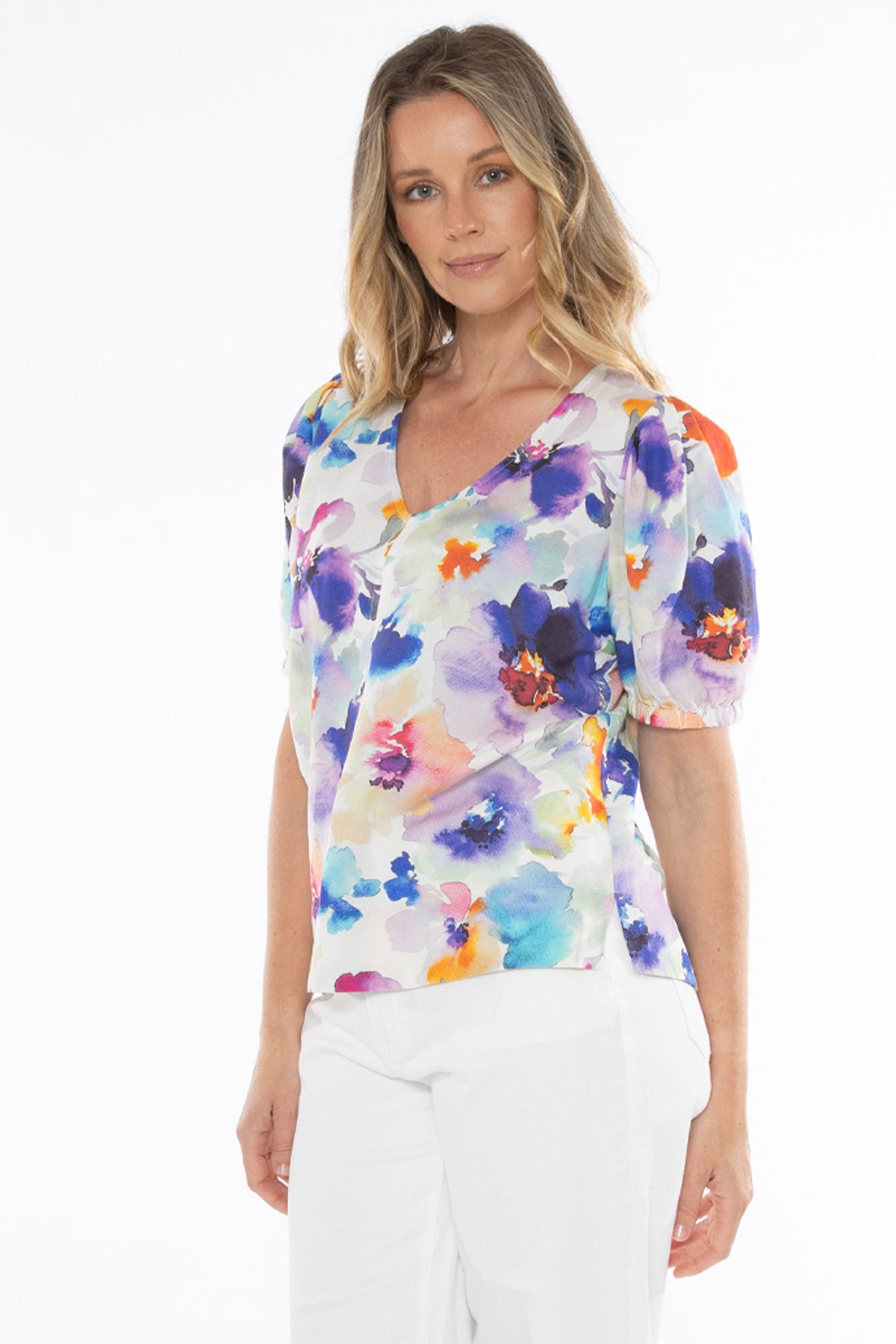 Women's Santorini Bloom Top in Multicolour