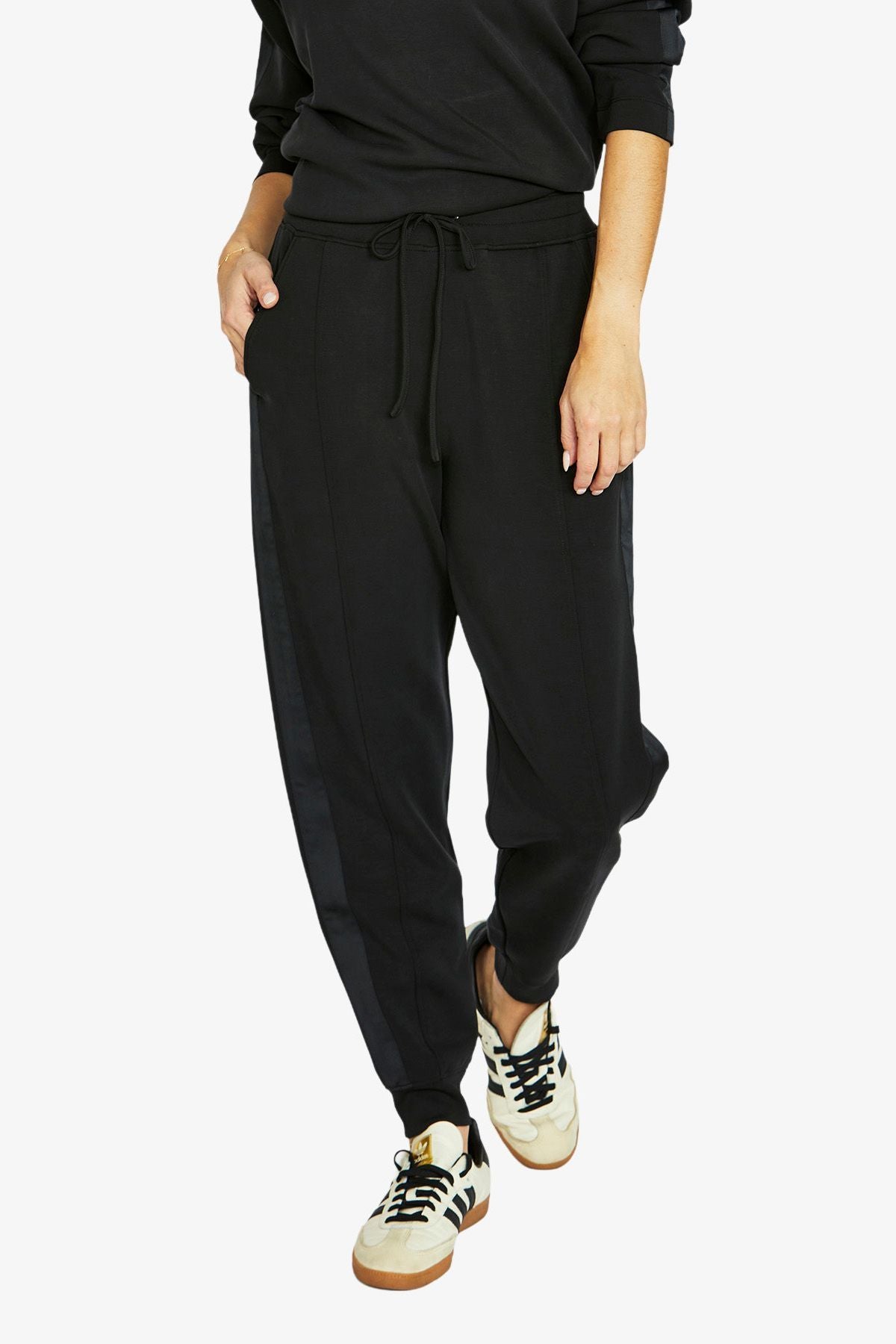Womens Satin Trim Lounge Pant Black 60617019a