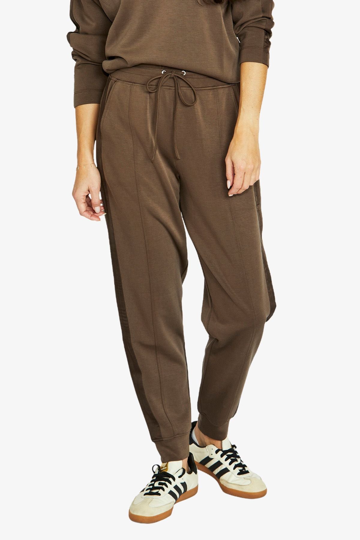 Womens Satin Trim Lounge Pant Brown 60617019a