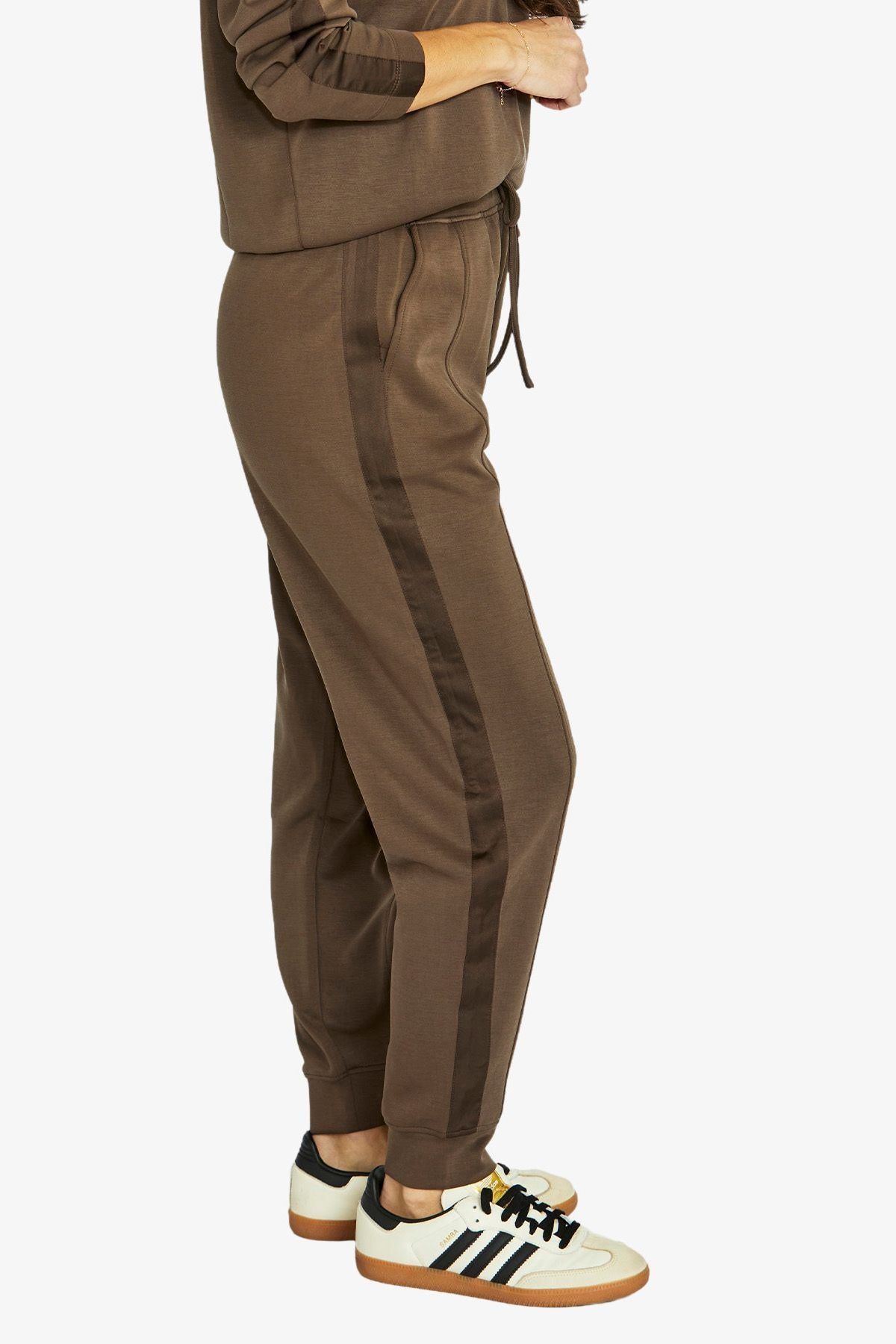 Womens Satin Trim Lounge Pant Brown 60617019a