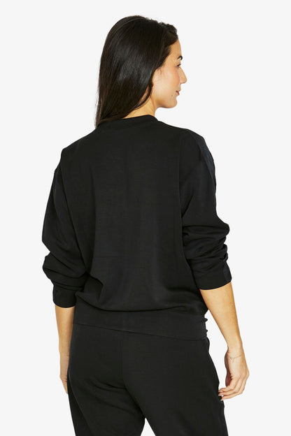 Womens Satin Trim Lounge Top Black 60612020a