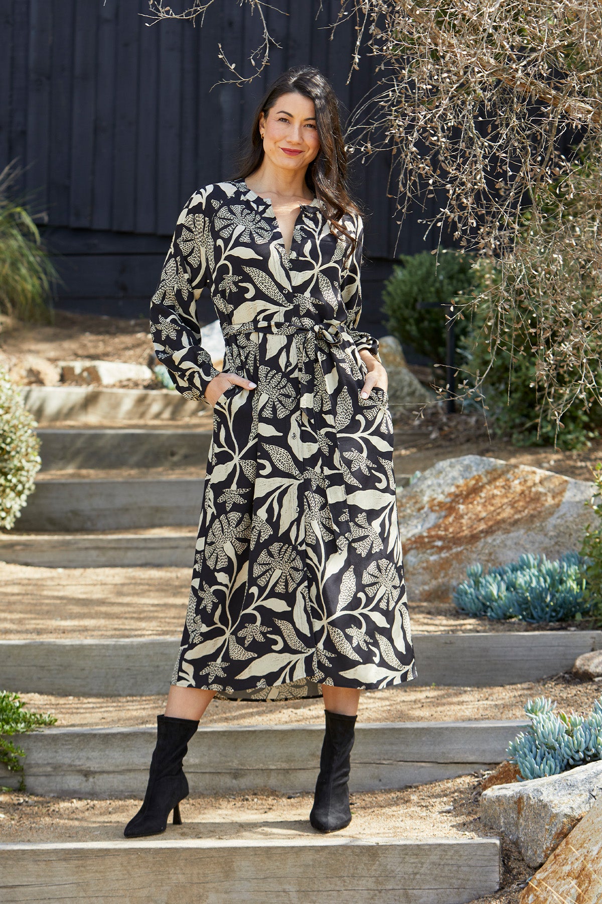 Womens Scandi Mono Dress Multicolor 606j5030a
