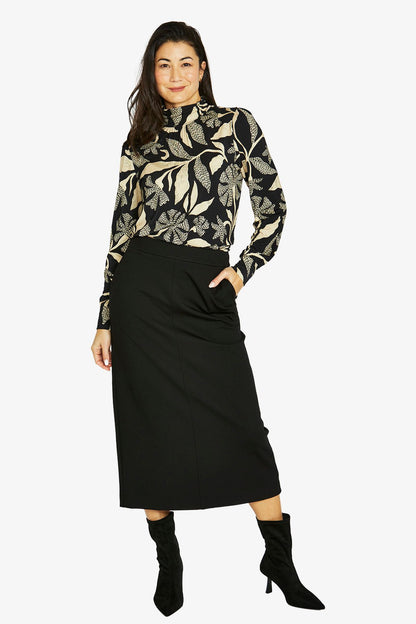 Womens Scandi Mono Mock Top Multicolor 60612026a