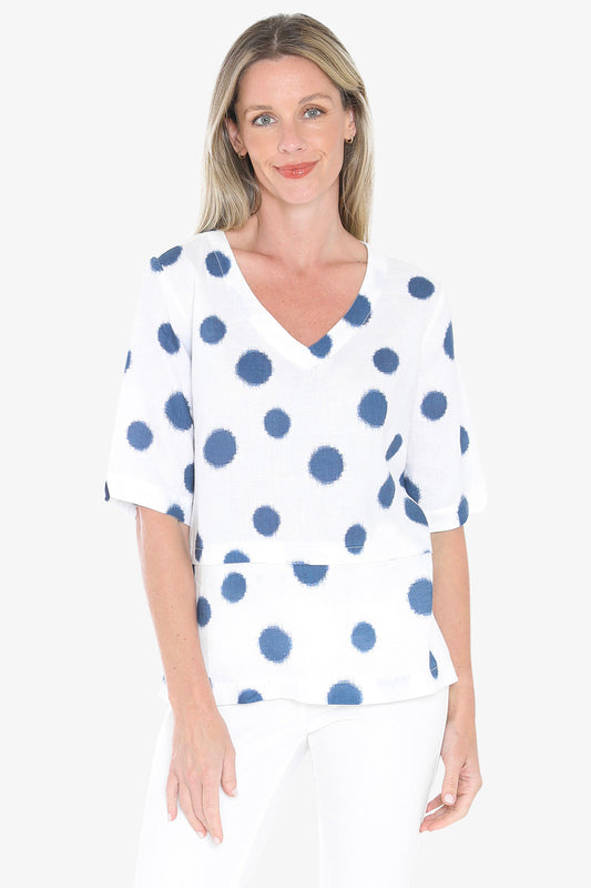 Womens Scratch Spot Top Blue 596j3187a