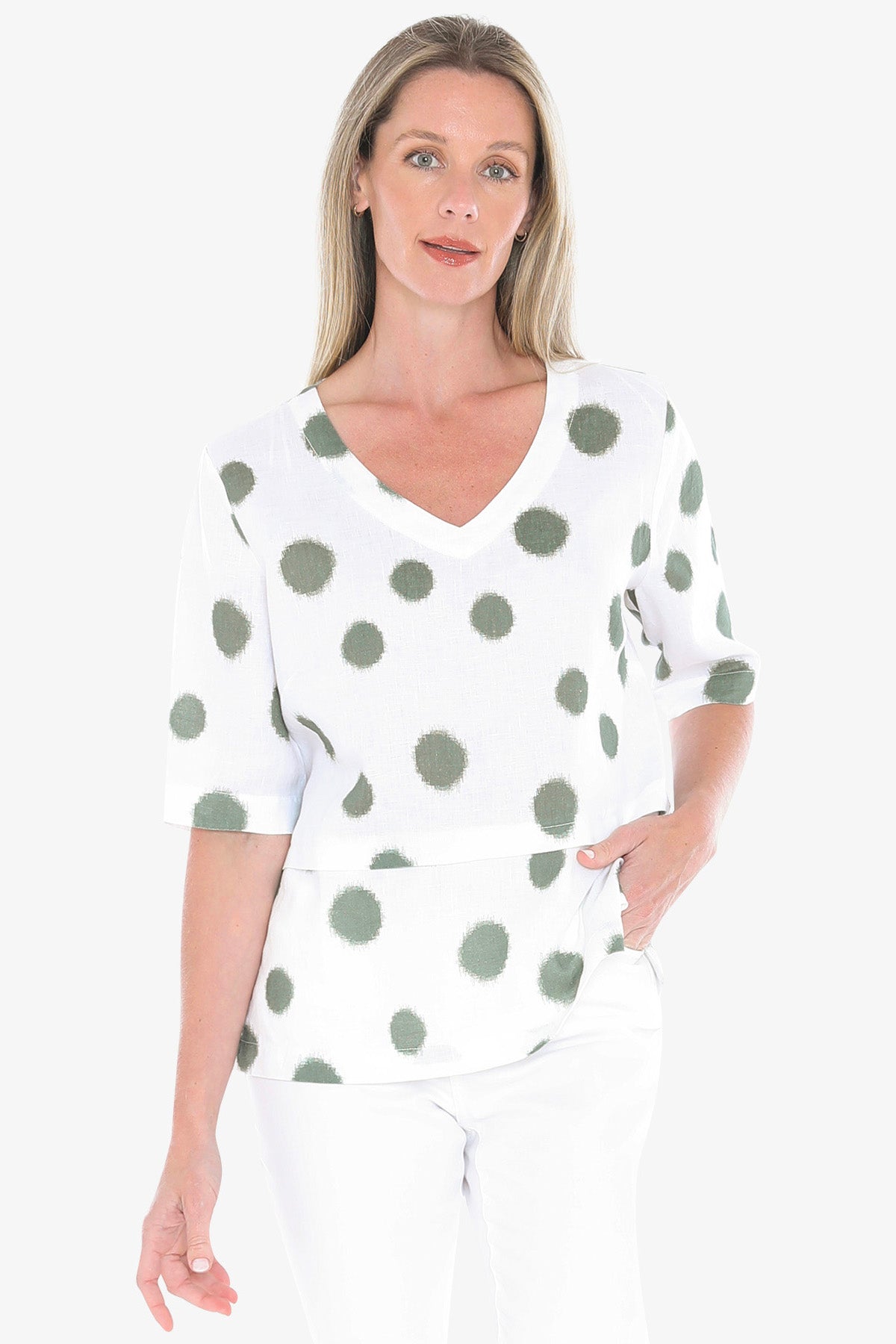 Womens Scratch Spot Top Green 596j3187a
