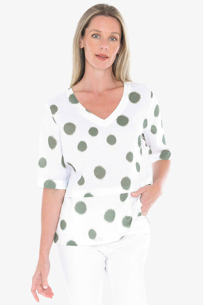Womens Scratch Spot Top Green 596j3187a