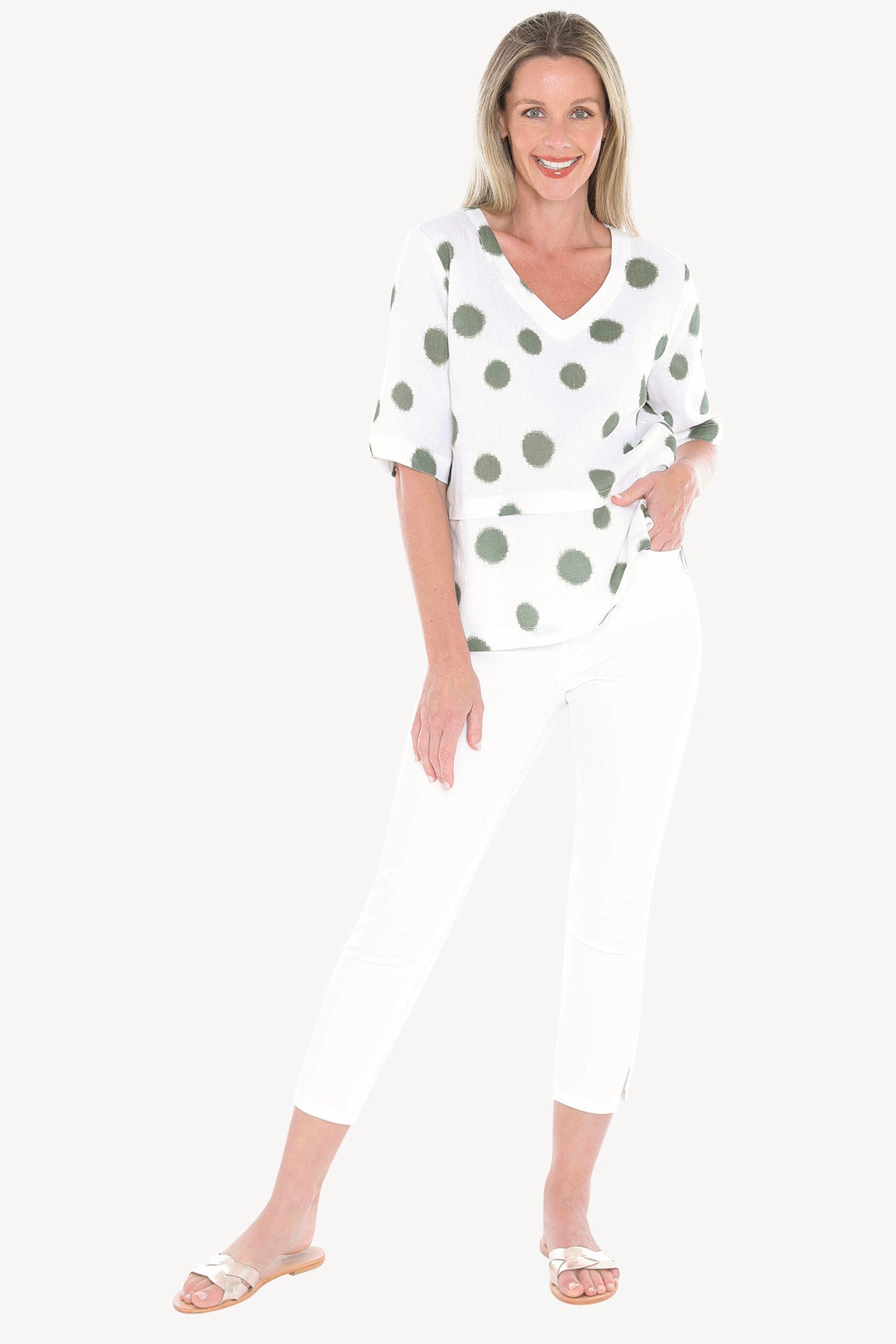 Womens Scratch Spot Top Green 596j3187a