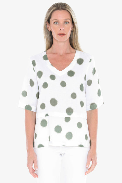 Womens Scratch Spot Top Green 596j3187a