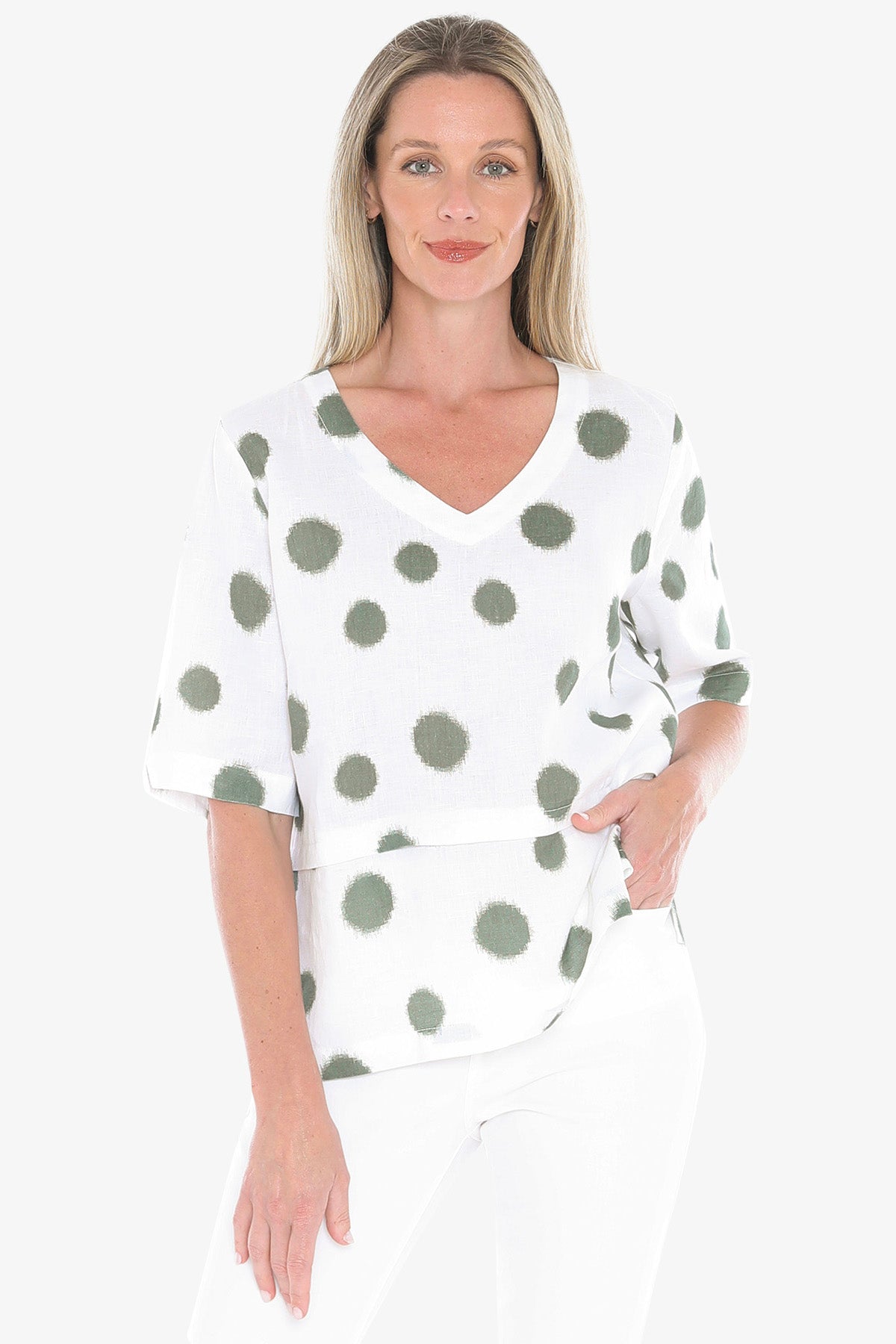 Womens Scratch Spot Top Green 596j3187a