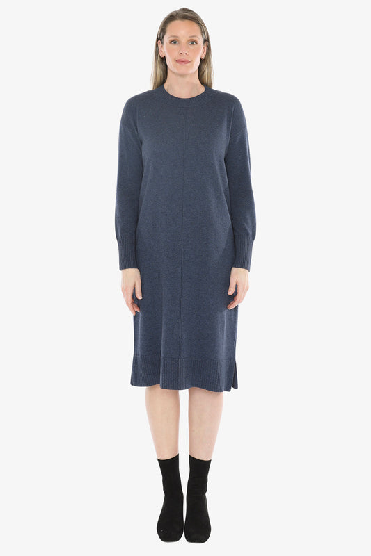 Seam Detail Dress in Indigo Marle