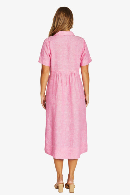 Womens Seam Detail Shirt Dress Pink 616j5100a