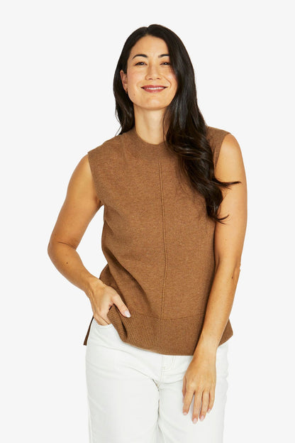 Womens Seam Detail Vest Brown 60611012a