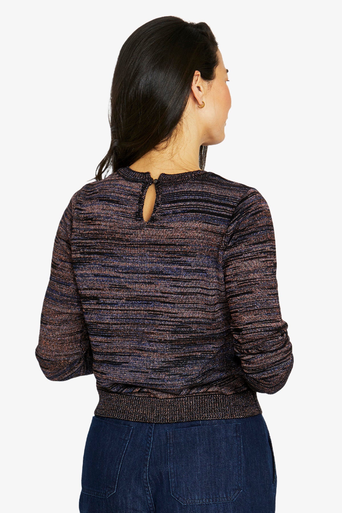 Womens Shimmer Stripe Pullover Multicolor 60611036a