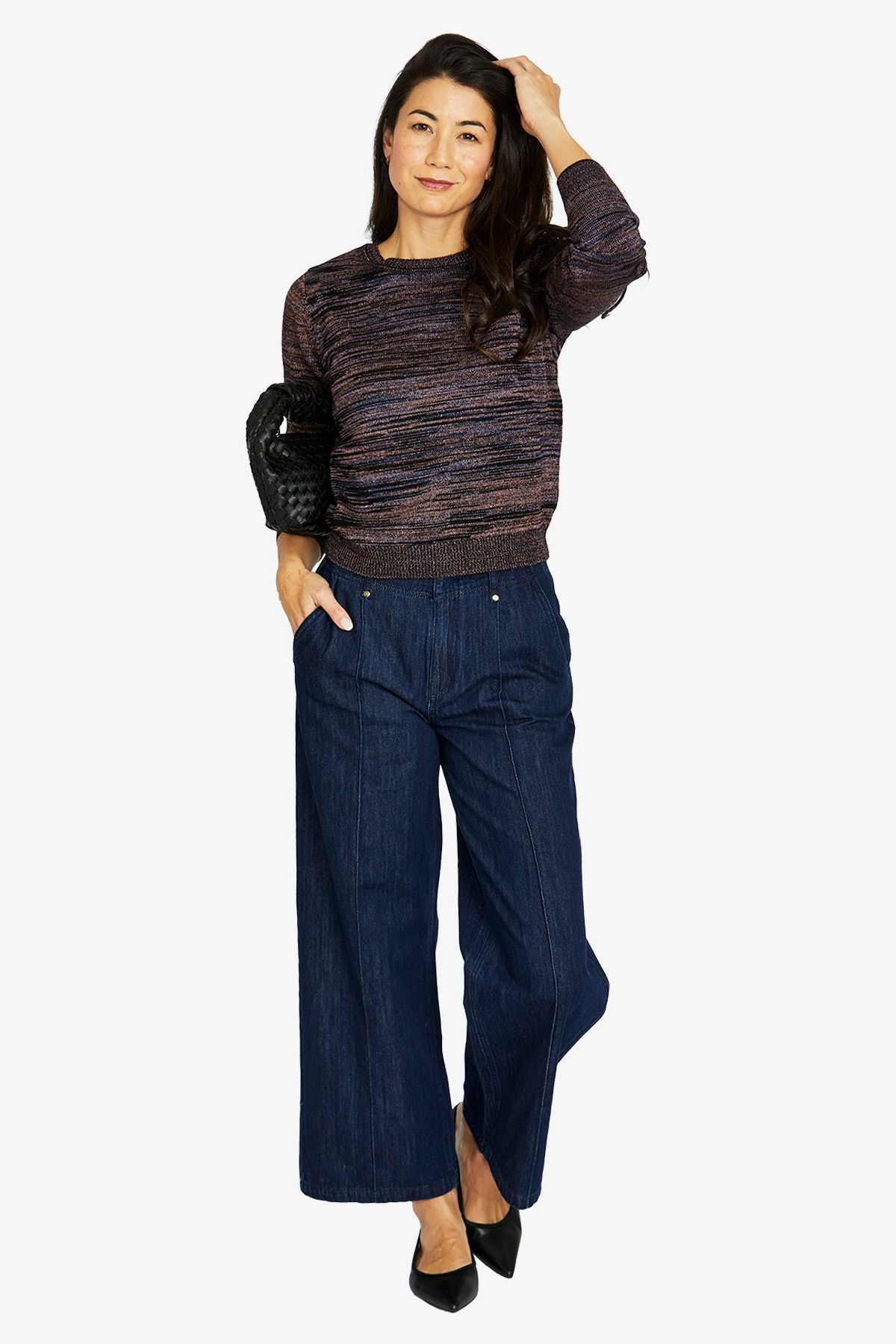 Womens Shimmer Stripe Pullover Multicolor 60611036a