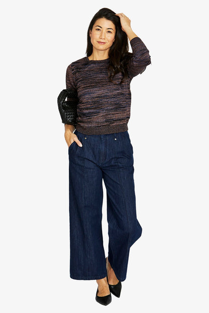 Womens Shimmer Stripe Pullover Multicolor 60611036a